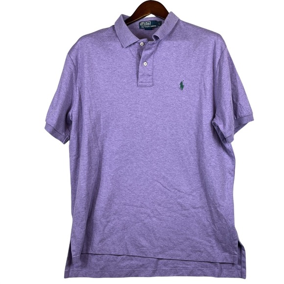 Polo Ralph Lauren Mens L Classic Fit Polo Purple Heather Green Pony Preppy Golf - Picture 1 of 11